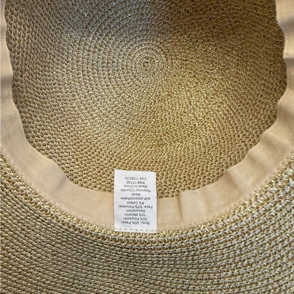 Elegant Tan Wide-Brimmed Sun Hat with Golden Hints - Picture 10 of 10